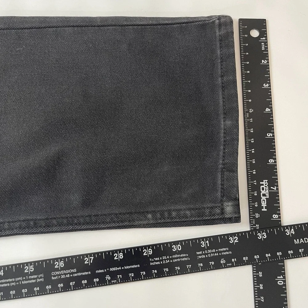 Levis Jeans Mens 36x32 Black 514 Straight Fit Dark Wash Denim Grunge Goth Skater